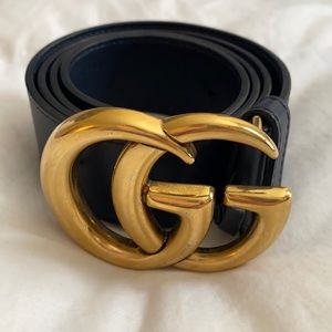 Authentic Navy Gucci Marmont Belt